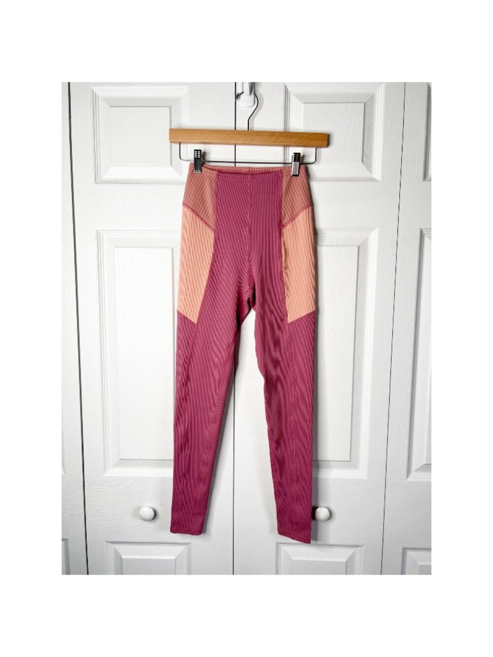 For Love & Lemons Payton Pink Mauve Colorblock Leggings Women's Size X-Small XS